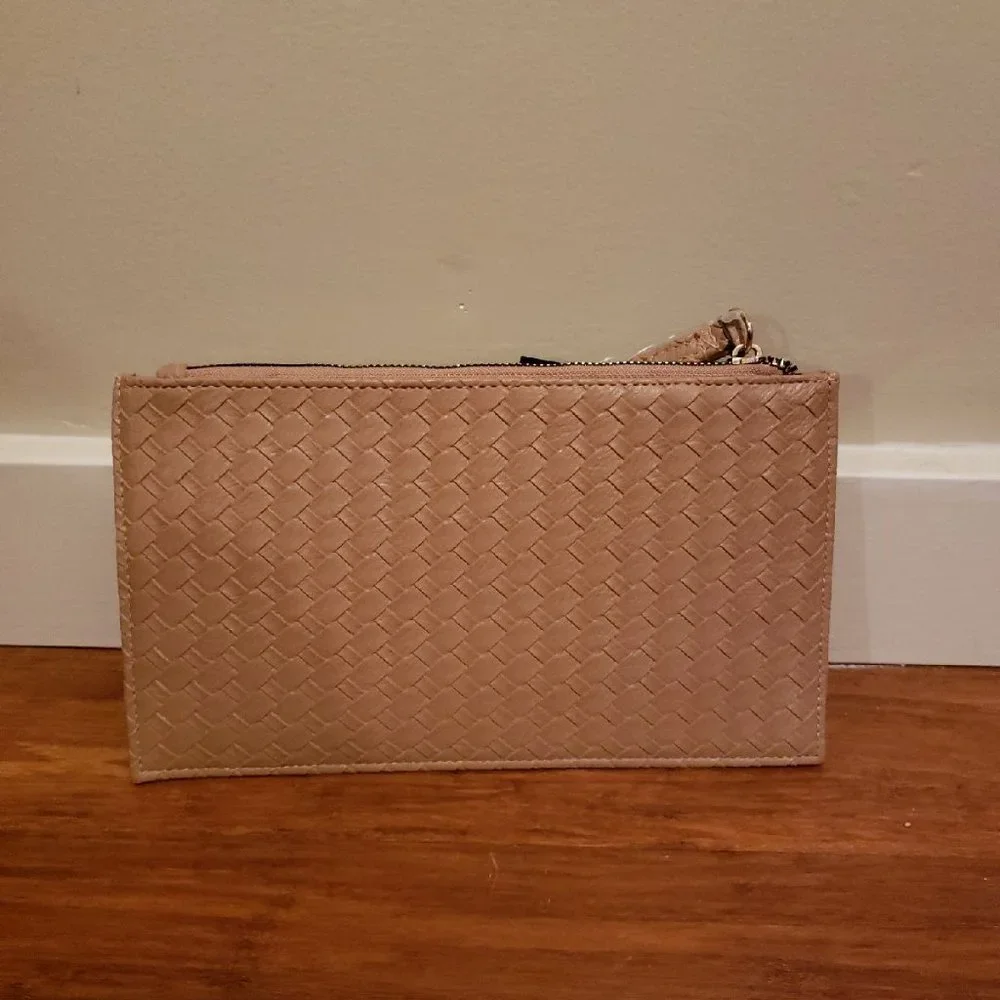 Tan Faux Woven Wristlet - Jones New York